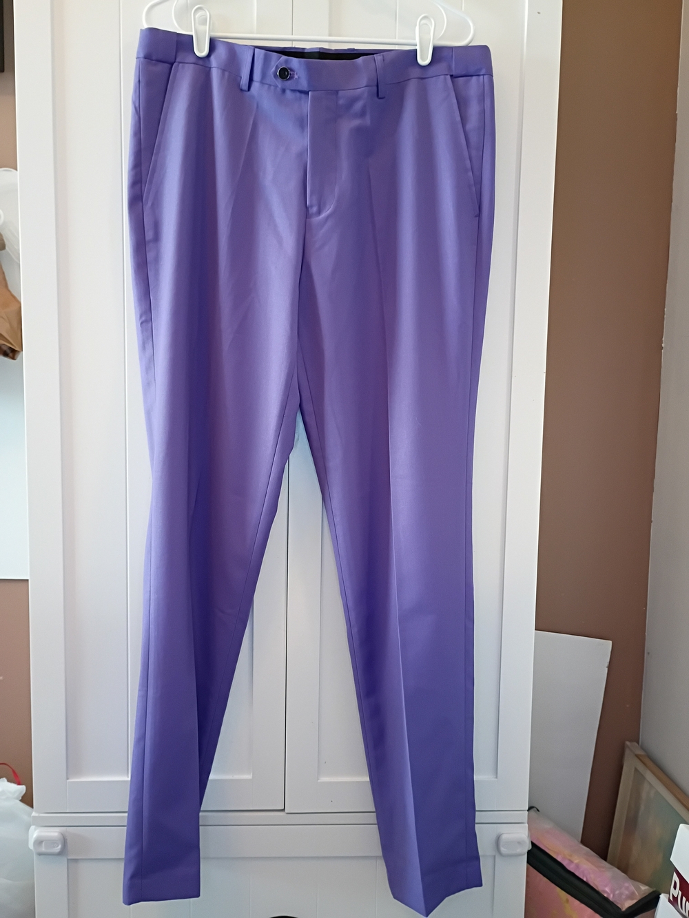 Men's Lavender Dress Pants – Tailored Flat-Front Style